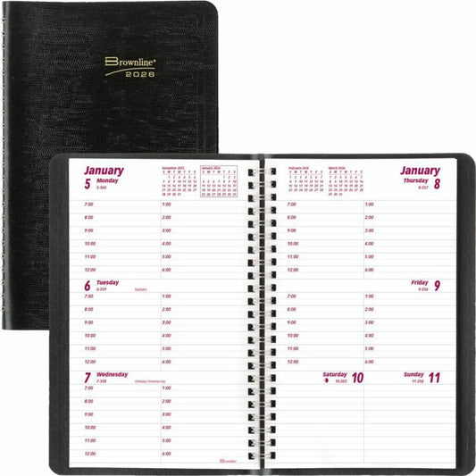 AGENDA WEEKLY SPI.8X5 ENG.BLK