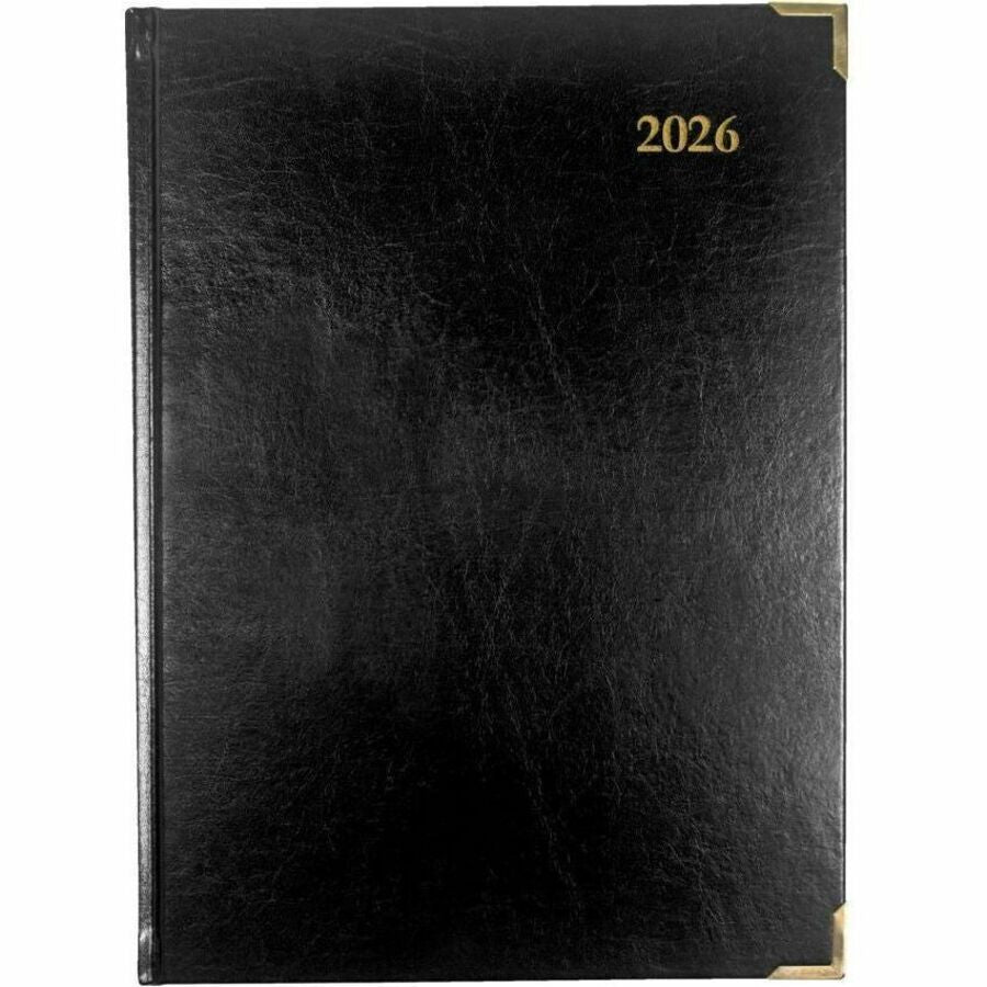 Brownline Executive Weekly Planner, 10-3/4" x 7-3/4" , Trilingual, Black - CBE512