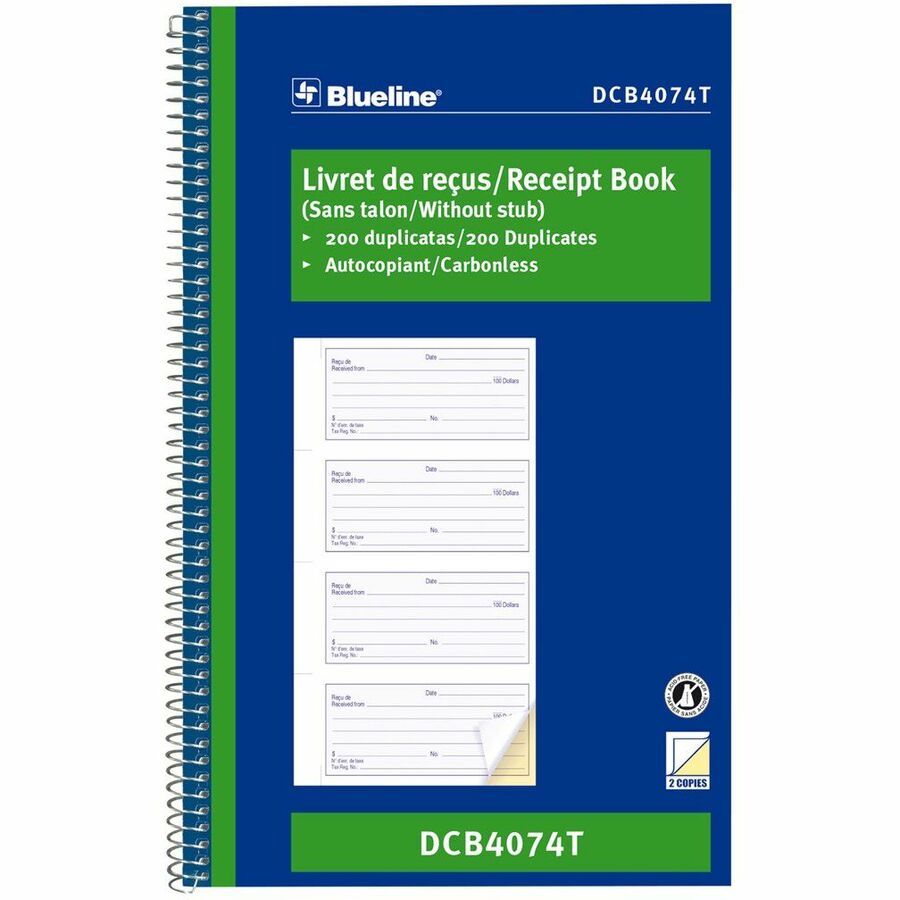 Blueline Receipt Book - DCB4074T