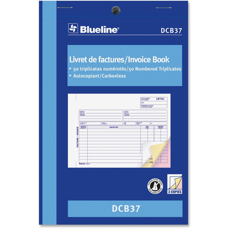 Blueline Bilingual Invoice Book - DCB37