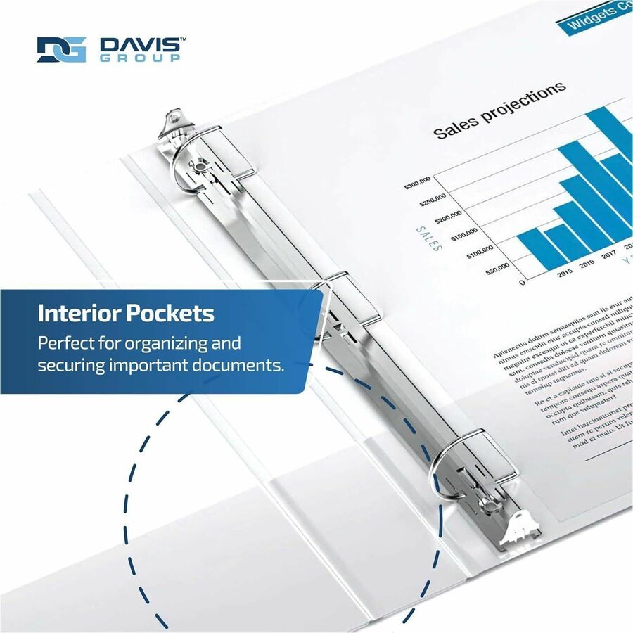 Davis Group Premium Economy, Angle D Ring, Binder, (White, 1") - 230100
