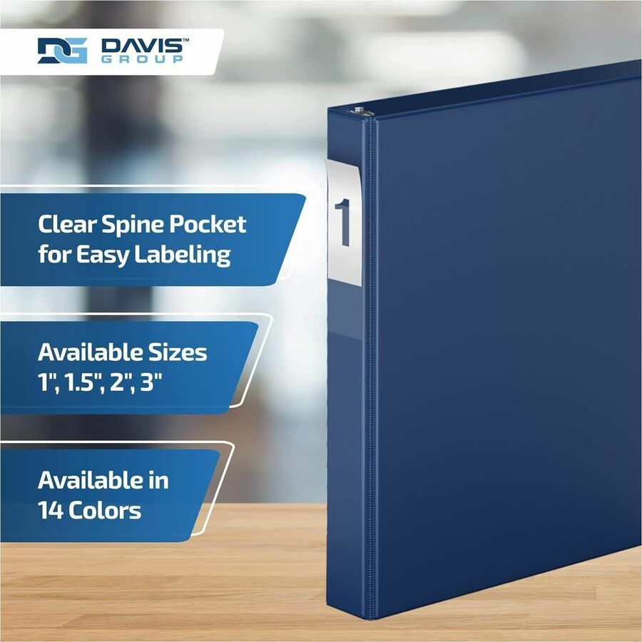 Davis Group Premium Economy, Angle D Ring, Binder, (Royal Blue, 1") - 230192