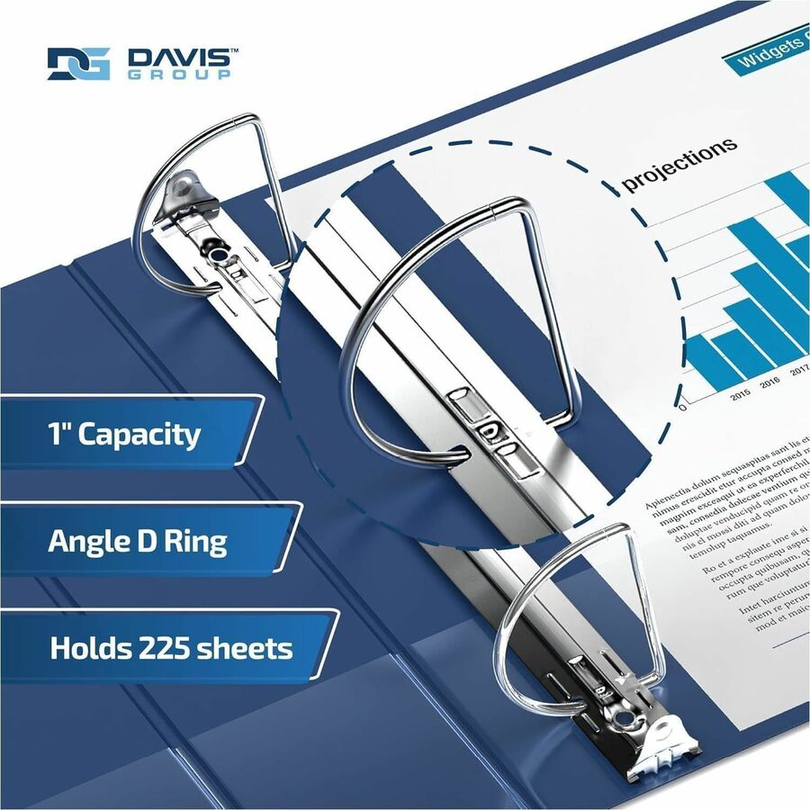 Davis Group Premium Economy, Angle D Ring, Binder, (Royal Blue, 1") - 230192
