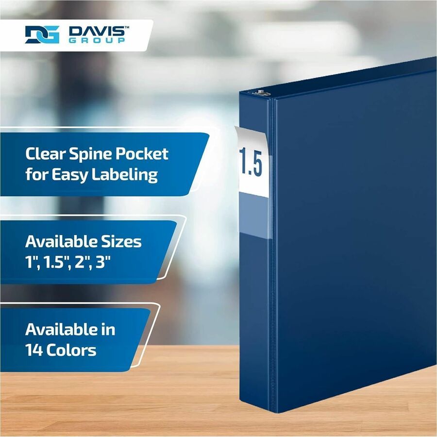 Davis Premium Economy, Angle D Ring, Binder, (Royal Blue, 1.5") - 230292