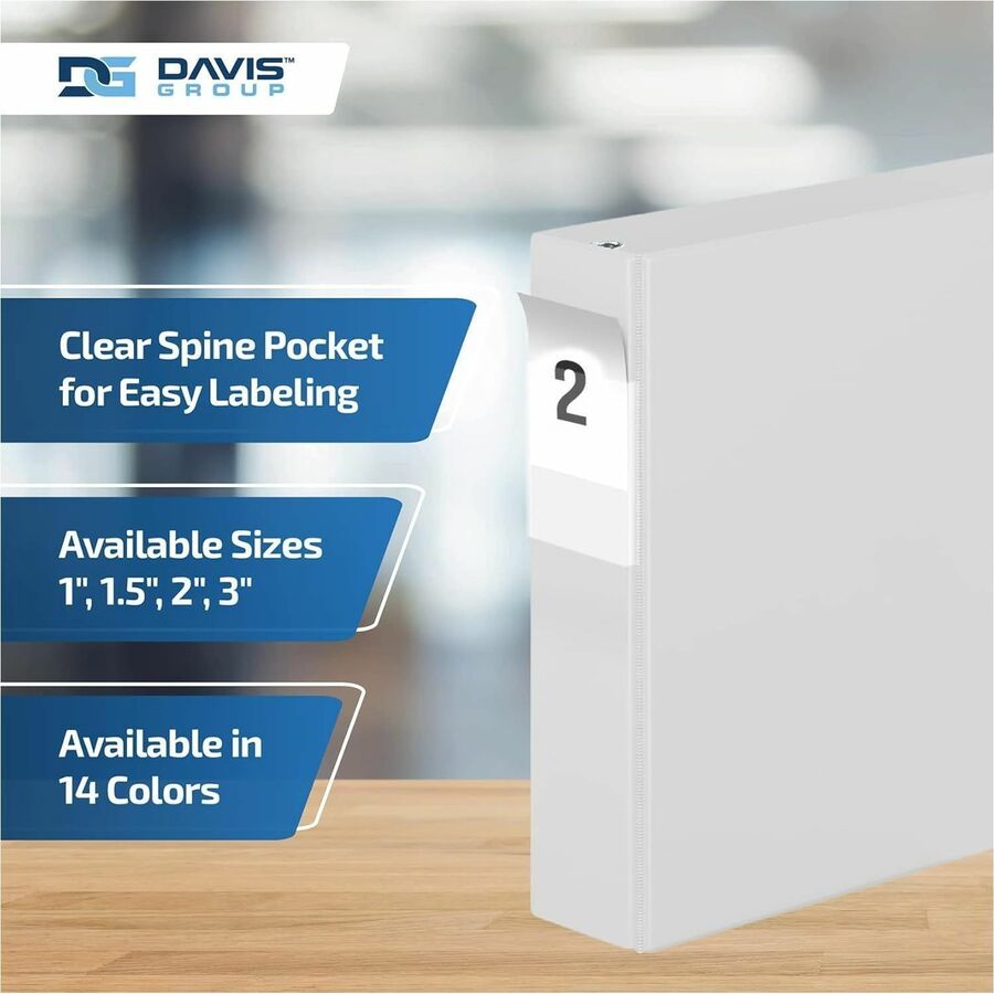 Davis Group Premium Economy, Angle D Ring, Binder, (White, 2") - 230400