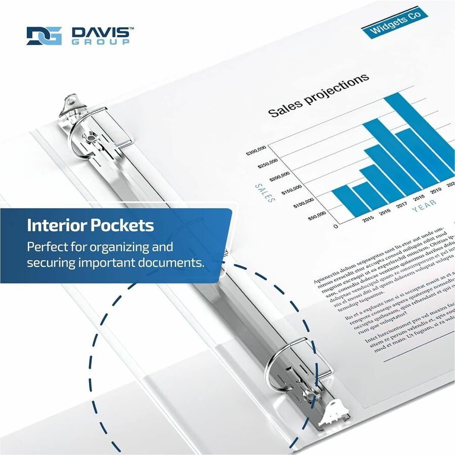 Davis Premium Economy, Angle D Ring, Binder, (White, 2") - 230400