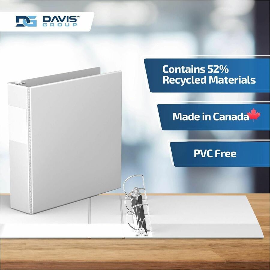 Davis Group Premium Economy, Angle D Ring, Binder, (White, 2") - 230400