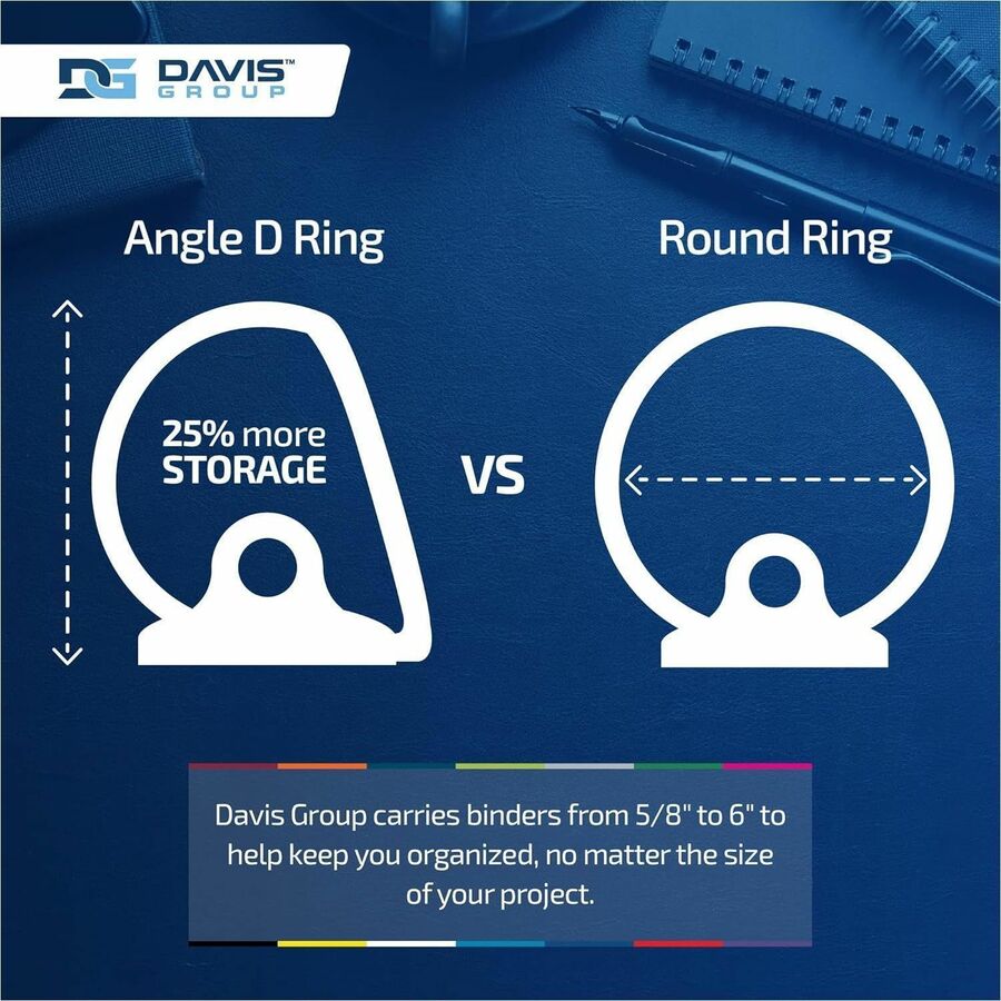 Davis Group Premium Economy, Angle D Ring, Binder, (White, 2") - 230400
