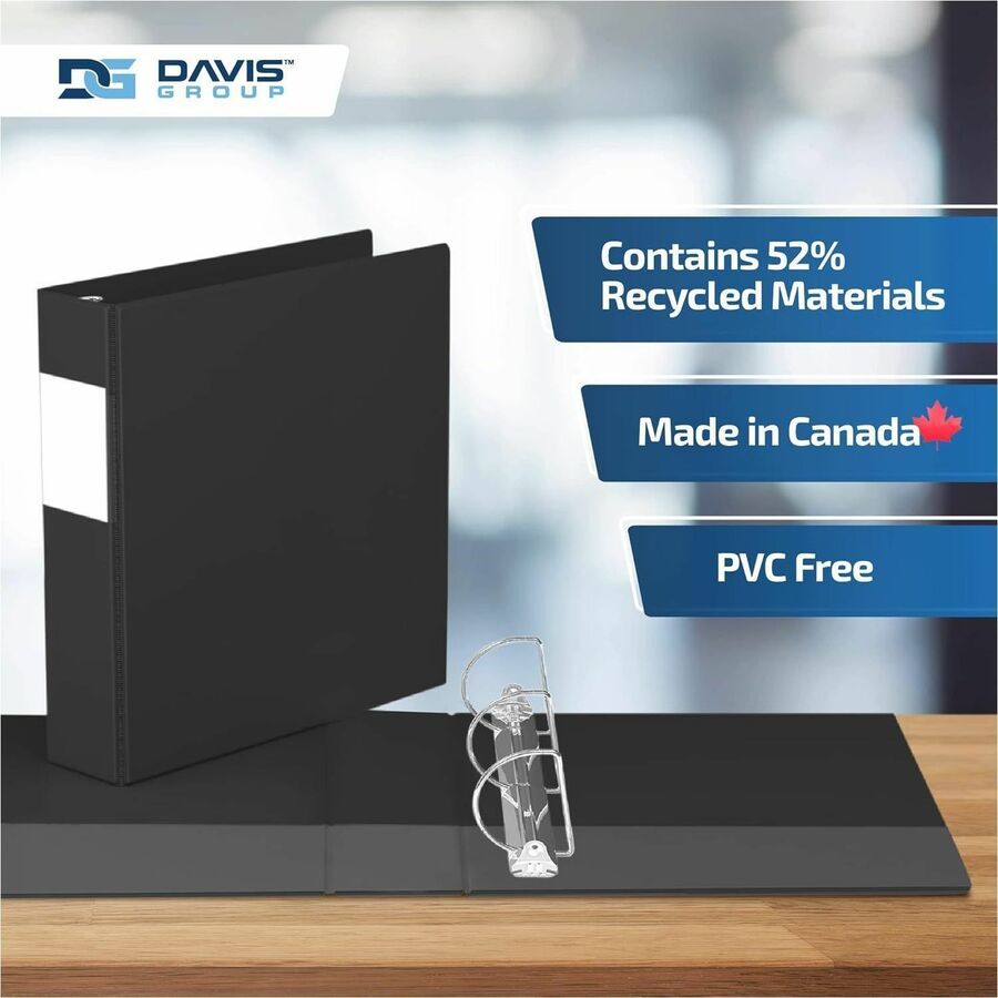 Davis Premium Economy, Angle D Ring, Binder, (Black, 2") - 230401
