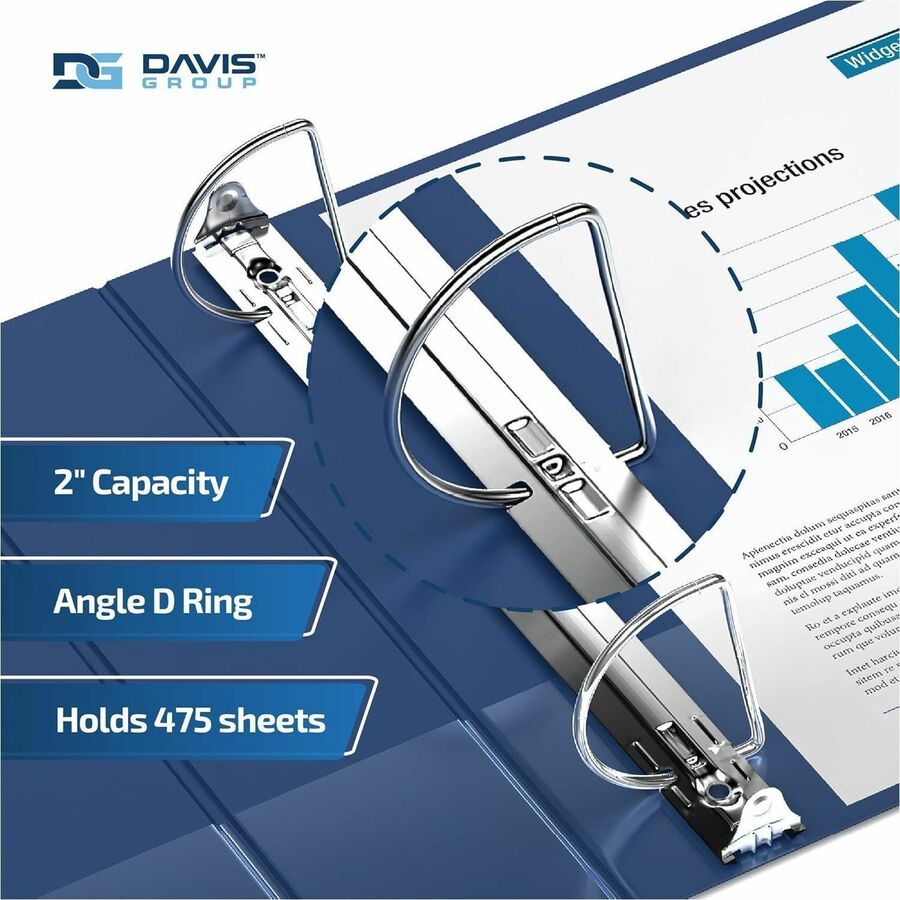 Davis Premium Economy, Angle D Ring, Binder, (Royal Blue, 2") - 230492
