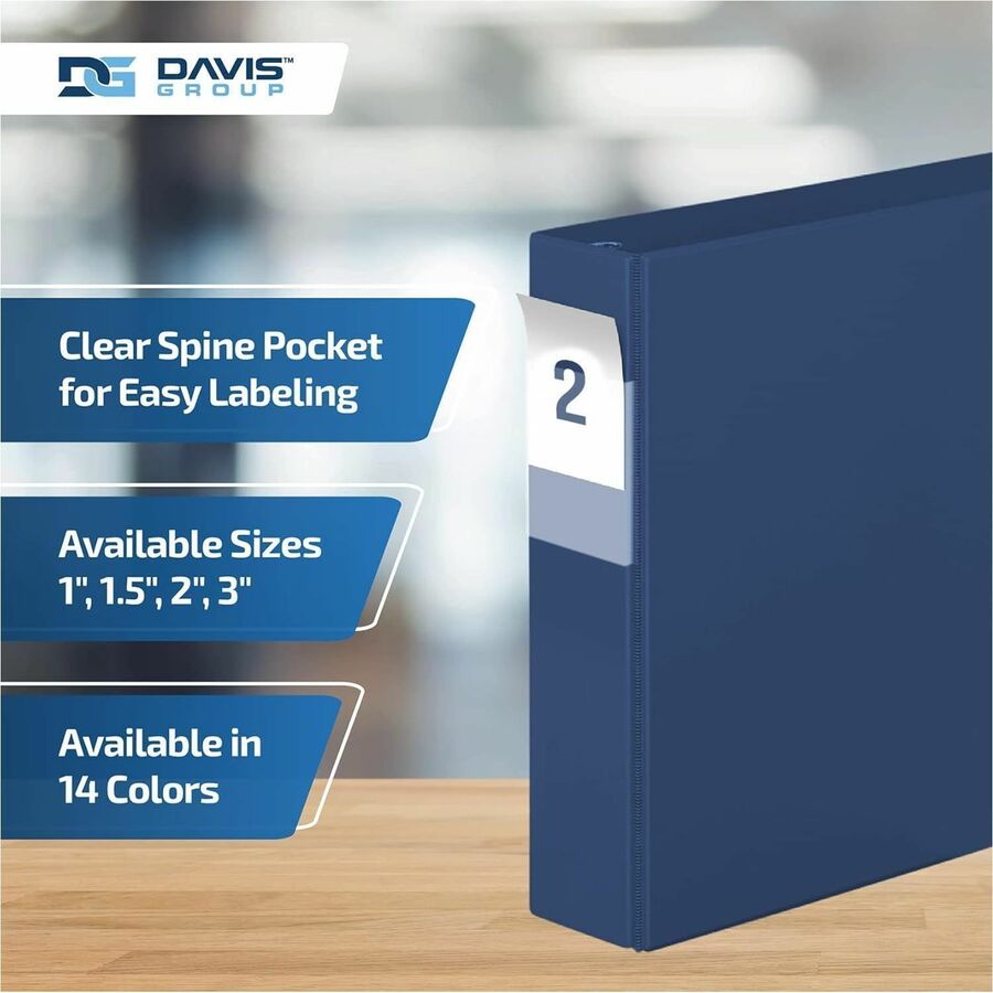 Davis Group Premium Economy, Angle D Ring, Binder, (Royal Blue, 2") - 230492