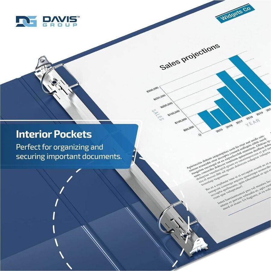 Davis Premium Economy, Angle D Ring, Binder, (Royal Blue, 2") - 230492