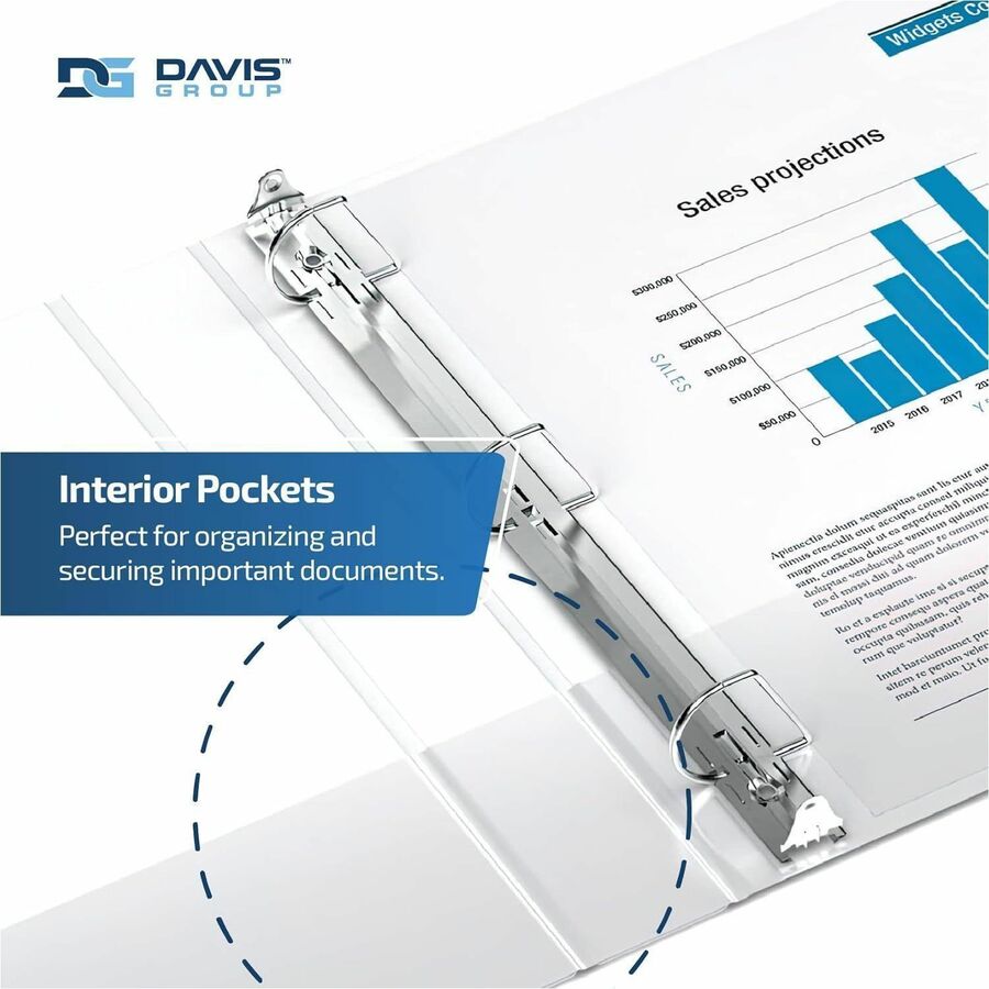 Davis Premium Economy, Angle D Ring, Binder, (White, 3") - 230500