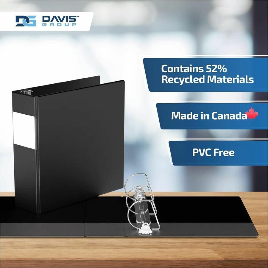 Davis Group Premium Economy, Angle D Ring, Binder, (Black, 3") - 230501