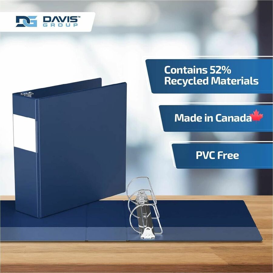 Davis Group Premium Economy, Angle D Ring, Binder, (Royal Blue, 3") - 230592