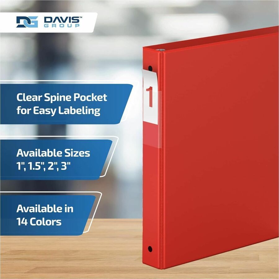 Davis Group Premium Economy, Round Ring, Binder, (Red, 1") - 231103
