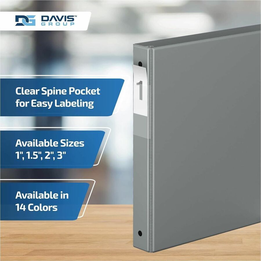 Davis Group Premium Economy, Round Ring, Binder, (Grey, 1") - 231107