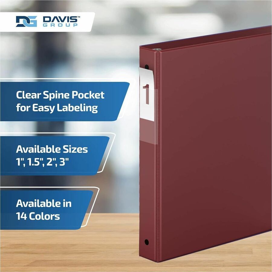 Davis Group Premium Economy, Round Ring, Binder, (Burgundy, 1") - 231108