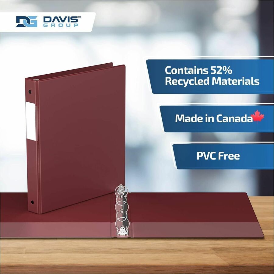 Davis Group Premium Economy, Round Ring, Binder, (Burgundy, 1") - 231108