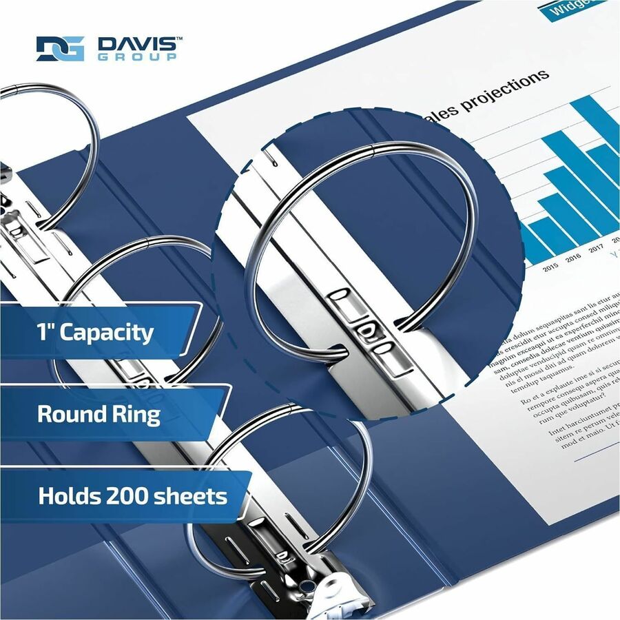 Davis Group Premium Economy, Round Ring, Binder, (Royal Blue, 1") - 231192