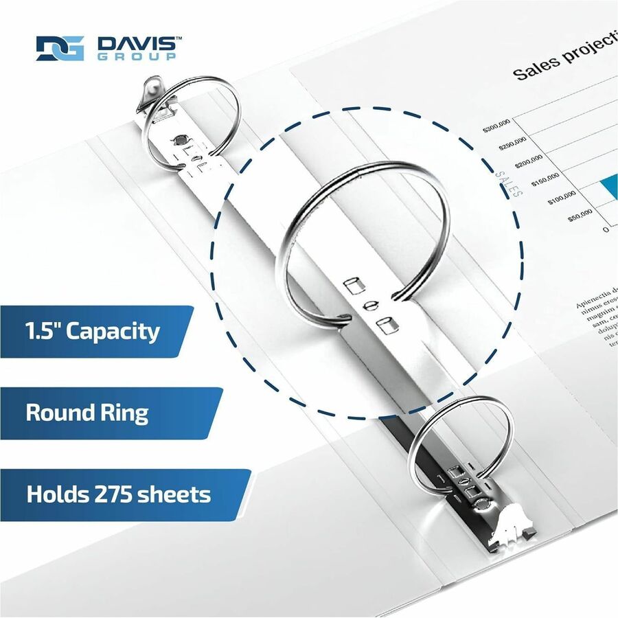 Davis Group Premium Economy, Round Ring, Binder, (White, 1.5") - 231200