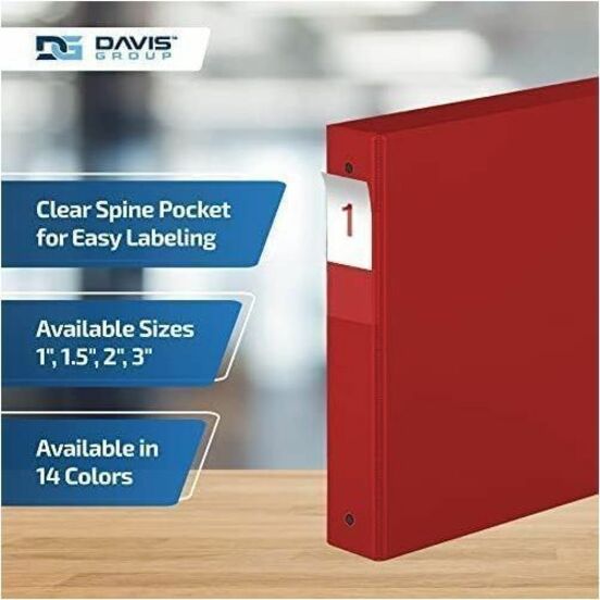 Davis Group Premium Economy, Round Ring, Binder, (Red, 1.5") - 231203