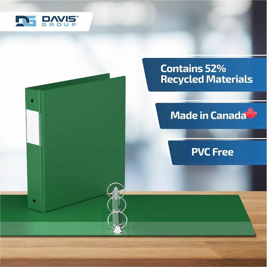 Davis Premium Economy, Round Ring, Binder, (Green, 1.5") - 231204