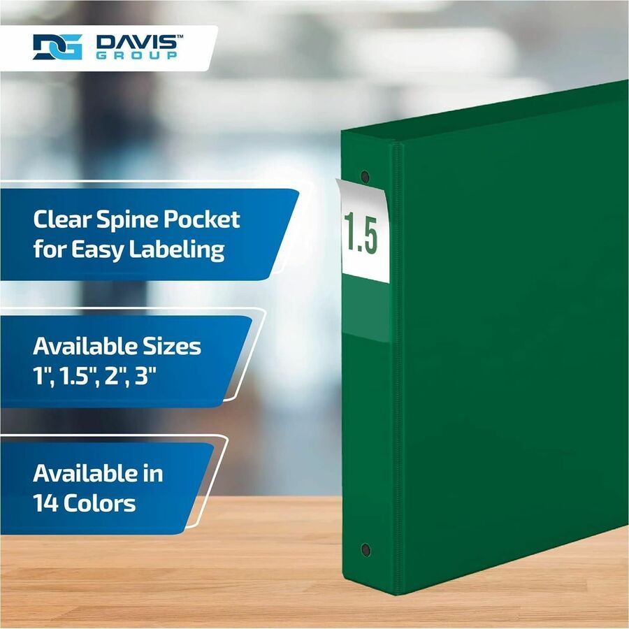 Davis Premium Economy, Round Ring, Binder, (Green, 1.5") - 231204