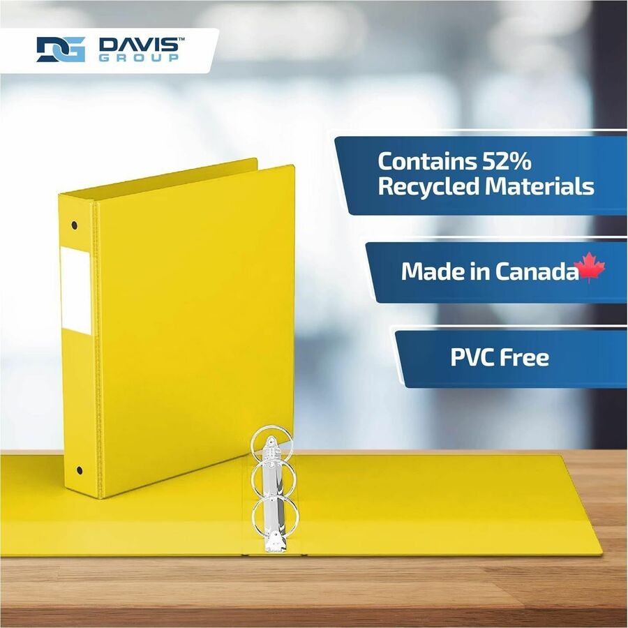 Davis Premium Economy, Round Ring, Binder, (Yellow, 1.5") - 231205