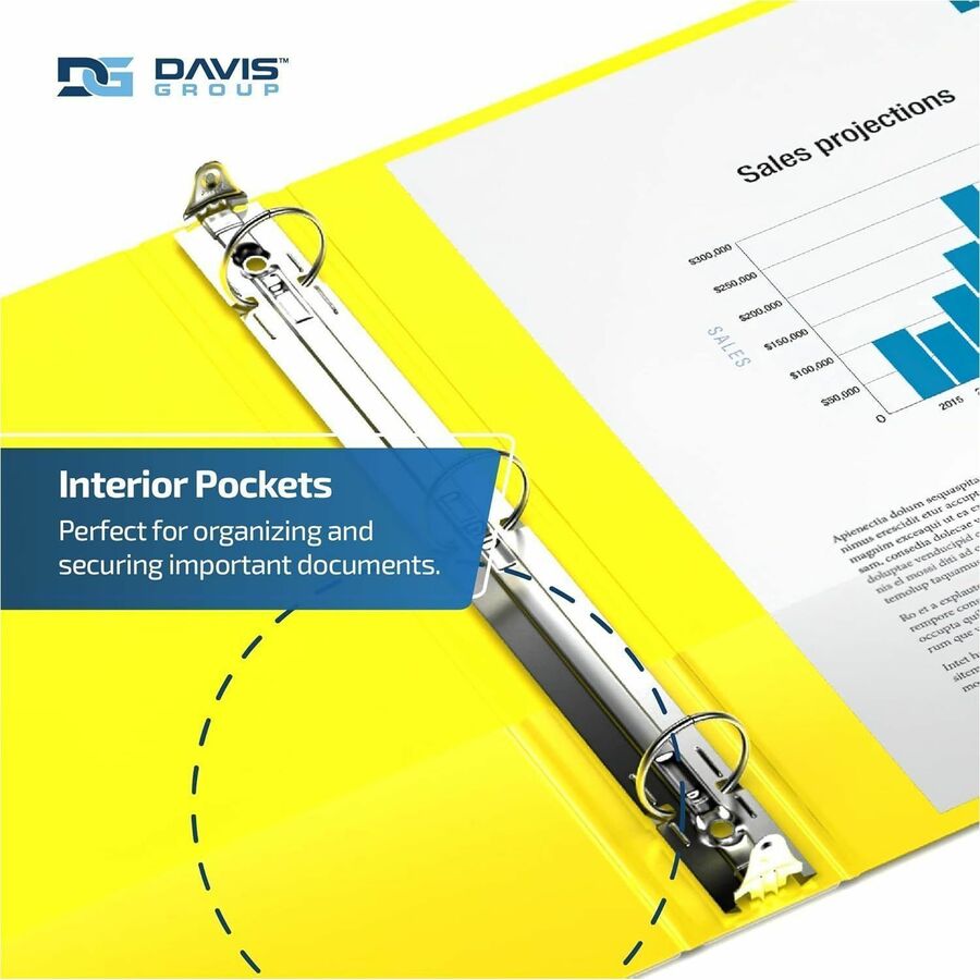 Davis Premium Economy, Round Ring, Binder, (Yellow, 1.5") - 231205