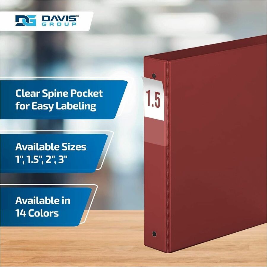 Davis Group Premium Economy, Round Ring, Binder, (Burgundy, 1.5") - 231208