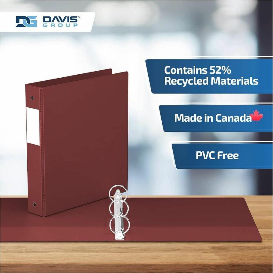 Davis Group Premium Economy, Round Ring, Binder, (Burgundy, 1.5") - 231208