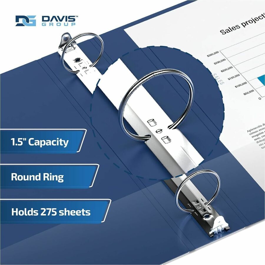 Davis Group Premium Economy, Round Ring, Binder, (Royal Blue, 1.5") - 231292