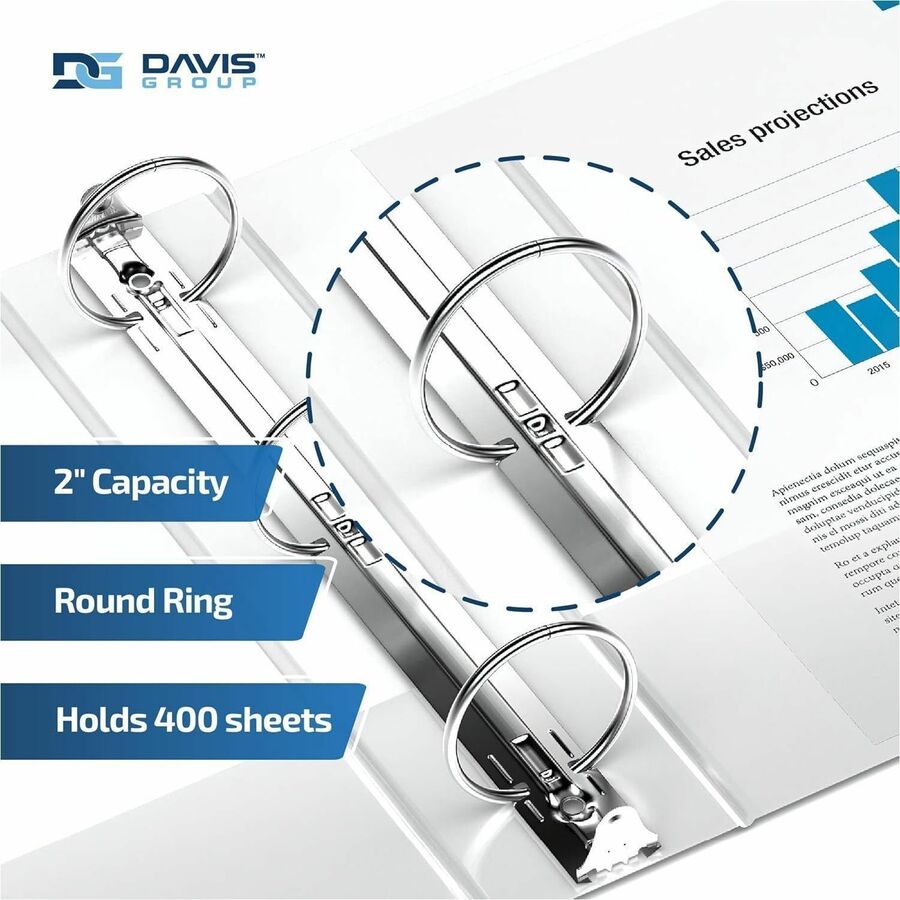 Davis Premium Economy, Round Ring, Binder, (White, 2") - 231300