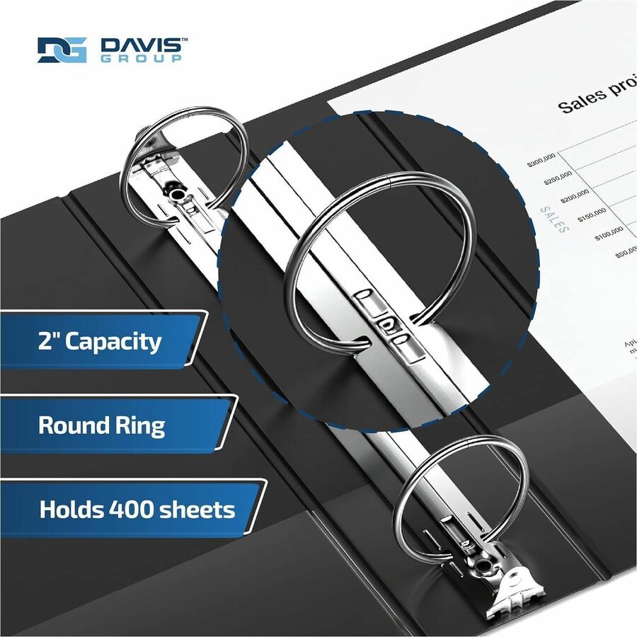 Davis Group Premium Economy, Round Ring, Binder, (Black, 2") - 231301