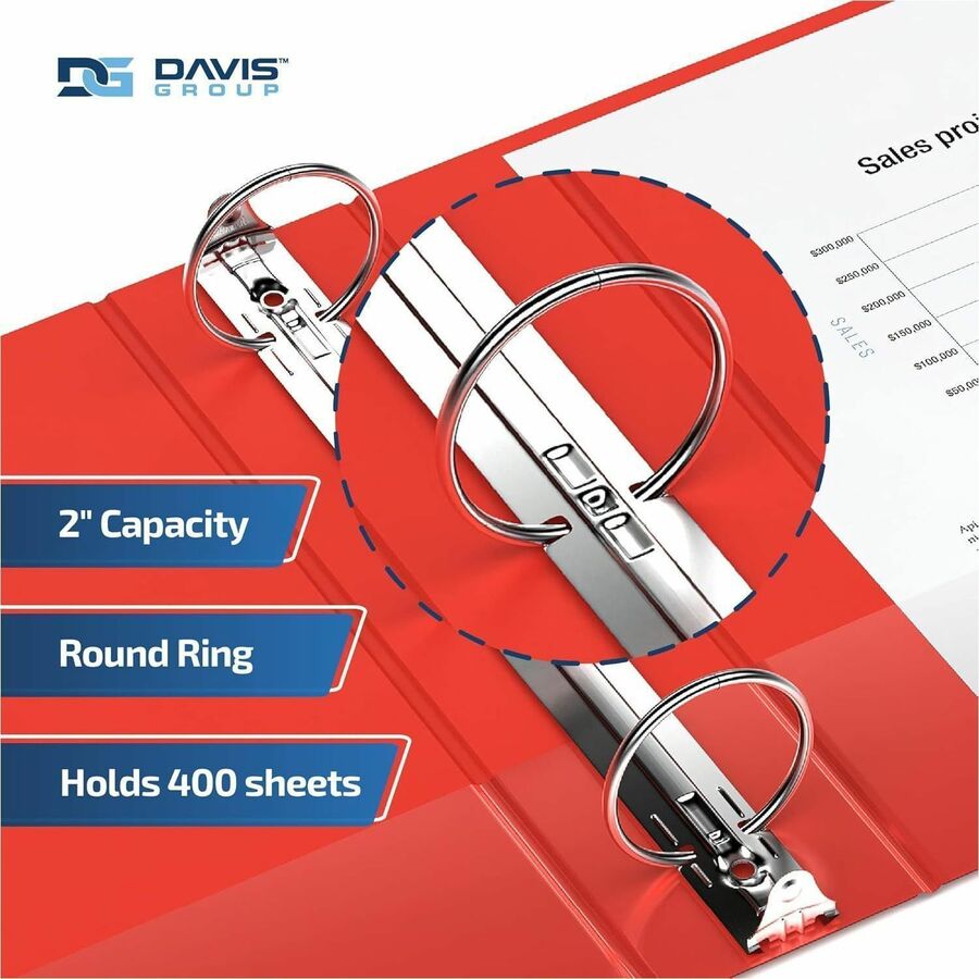 Davis Group Premium Economy, Round Ring, Binder, (Red, 2") - 231303