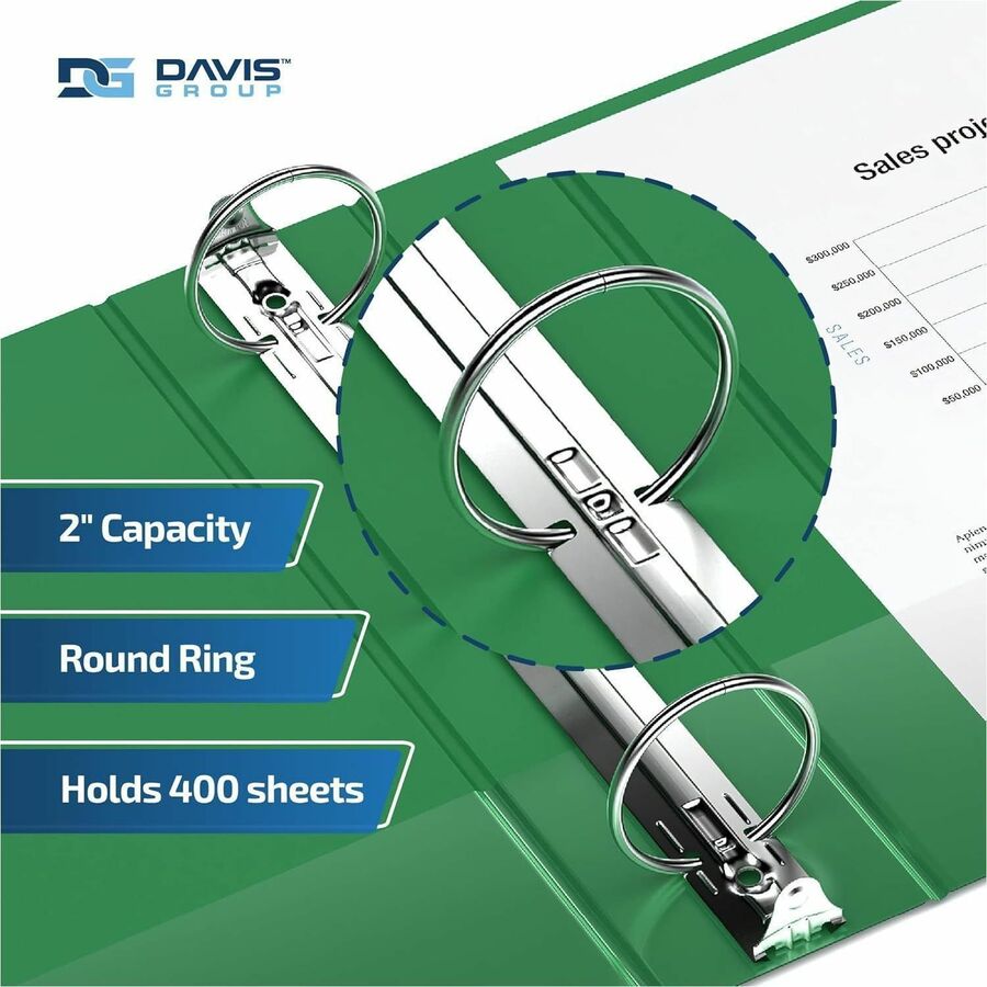 Davis Group Premium Economy, Round Ring, Binder, (Green, 2") - 231304