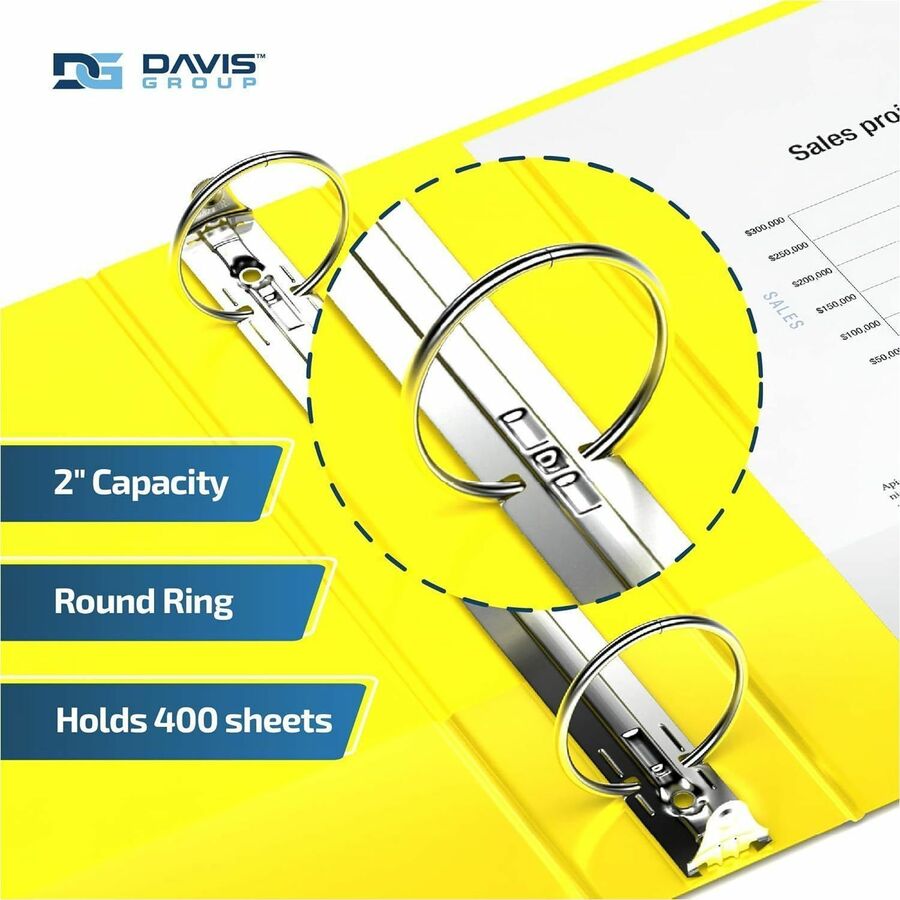 Davis Group Premium Economy, Round Ring, Binder, (Yellow, 2") - 231305