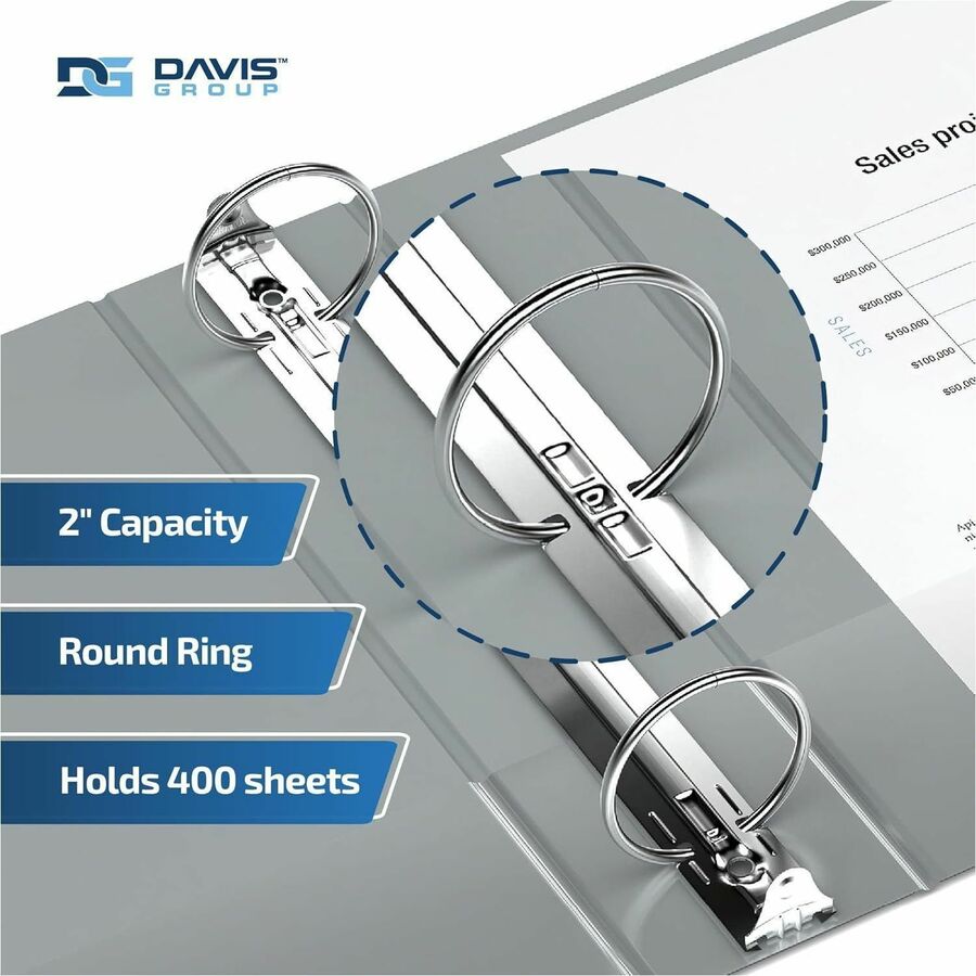 Davis Group Premium Economy, Round Ring, Binder, (Grey, 2") - 231307