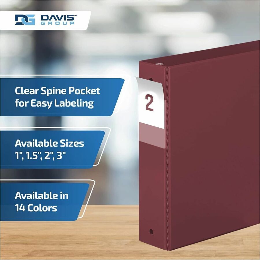 Davis Group Premium Economy, Round Ring, Binder, (Burgundy, 2") - 231308