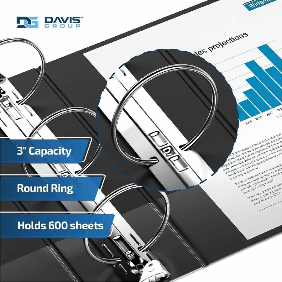 Davis Group Premium Economy, Round Ring, Binder, (Black, 3") - 231401