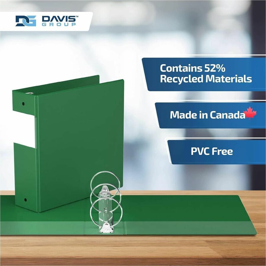 Davis Group Premium Economy, Round Ring, Binder, (Green, 3") - 231404