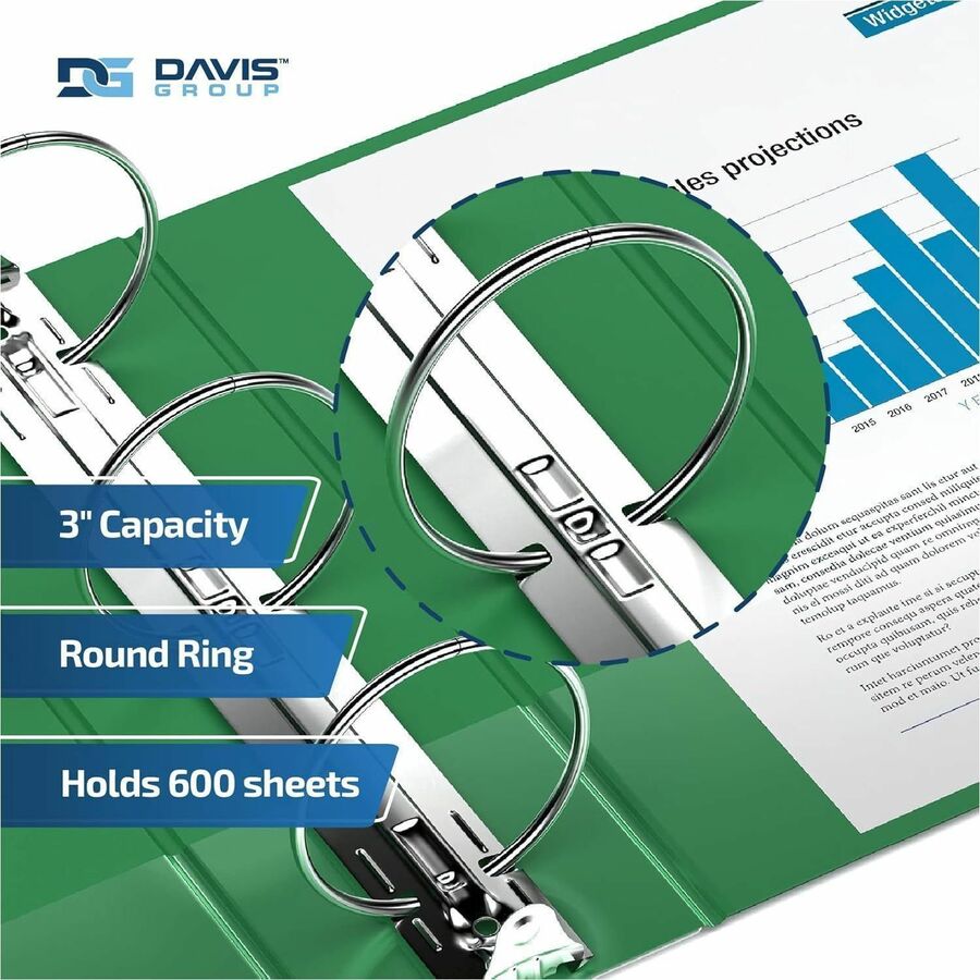 Davis Group Premium Economy, Round Ring, Binder, (Green, 3") - 231404