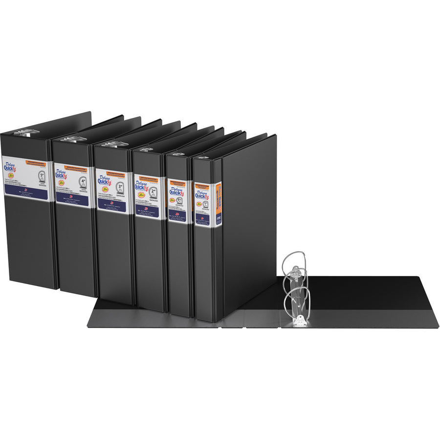 QuickFit Heavy-Duty Commercial Binder, 3-Ring D-Ring Binder, Black, 1 Inch - 29011