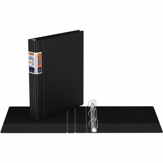 QuickFit Heavy-Duty Commercial Binder, 3-Ring D-Ring Binder, Black, 1 Inch