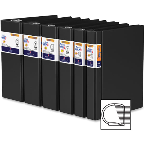 QuickFit Heavy-Duty Commercial Binder, 3-Ring D-Ring Binder, Black, 1 Inch - 29011