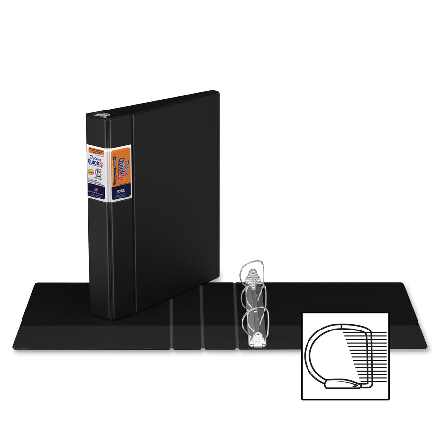 QuickFit Heavy-Duty Commercial Binder, 3-Ring D-Ring Binder, Black, 1.5 Inch - 29021