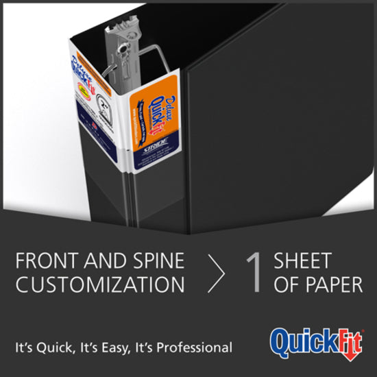 QuickFit Heavy-Duty Commercial Binder, 3-Ring D-Ring Binder, Black, 5 Inch - 29071