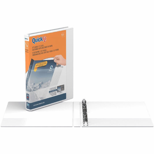 QuickFit Clear-View Binder, 3-Ring Binder, Round Ring, 5/8 Inch, White