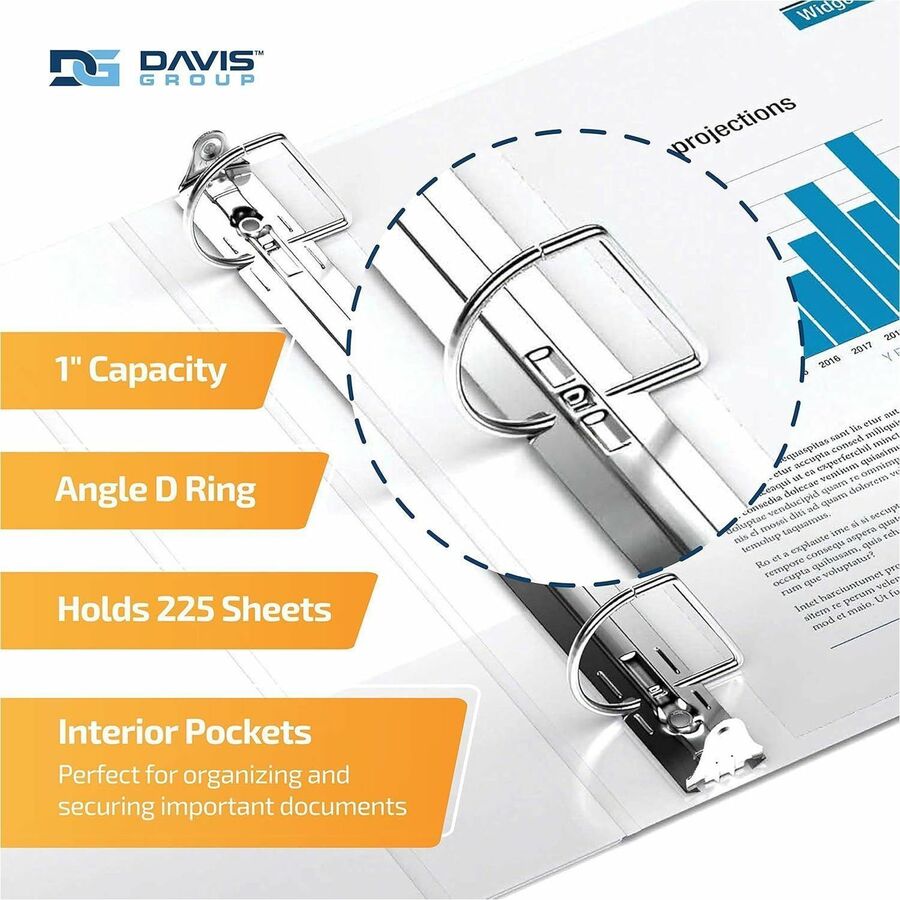 QuickFit View Binder, 3-Ring Binder, Angle D Ring, 1 Inch, White - 870100